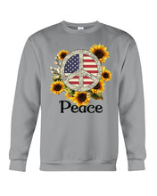 Load image into Gallery viewer, Peace Sign Sunflower Birthday Gift For Girls Sweatshirt
