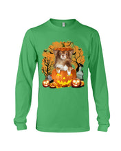 Load image into Gallery viewer, Chihuahua Book Pumpkin Halloween Gift For Dog Lovers Unisex Long Sleeve