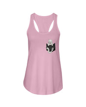 Load image into Gallery viewer, Cat In Your Front Pocket Great Gift For Cat Lovers Ladies Flowy Tank