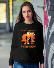 Load image into Gallery viewer, Behind Every Gorgeous Wife Is A Husband Who Believes In Her First Trending Sweatshirt