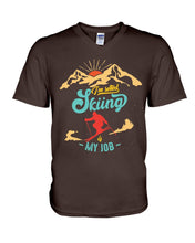 Load image into Gallery viewer, I'm Retired Skiing Is My Job Mountainous Terrain Guys V-Neck