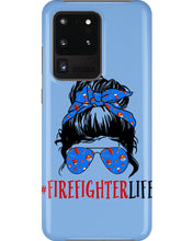 Load image into Gallery viewer, Firefighter Make You Life Safe Lady With Blue Ribbonhead Gift For Women Phone case