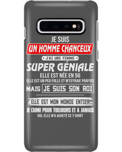 Load image into Gallery viewer, Je Suis Un Homme Chanceux J'ai Line Femme Custom Design Je Suis Son Roi Phone case