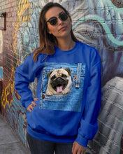 Load image into Gallery viewer, baby Pug In Denim Pocket Gift For Dog Lovers Sweatshirt