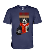 Load image into Gallery viewer, Santa Border Collie In Stock Gift For Dog Lovers Guys V-Neck