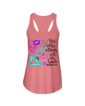 Load image into Gallery viewer, She Works Willingly With Her Hands Proverbs 31 13 Gift For Sewing Lovers Ladies Flowy Tank