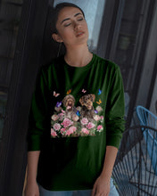 Load image into Gallery viewer, German Wirehaired Pointer With Peonies Gift For Dog Lovers Unisex Long Sleeve