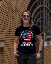 Load image into Gallery viewer, Good Girl Loves Her Mama Loves Jesus and America Too Design Ladies Tee