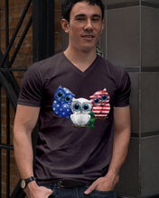 Load image into Gallery viewer, Lovely Phone Case Three Owl With US Flag Gift For Owl Lovers Guys V-Neck