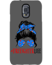 Load image into Gallery viewer, Firefighter Make You Life Safe Lady With Blue Ribbonhead Gift For Women Phone case