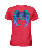 Load image into Gallery viewer, You Matter Ribbon Awareness With Angel Wings Ladies Tee