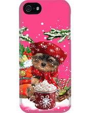 Load image into Gallery viewer, Yorkshire Terrier Loves Drinking Hot Latte Gift For Dog Lovers Phone case