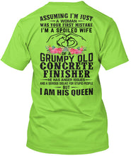 Load image into Gallery viewer, A Spoiled Wife Of Grumpy Old Concrete Finisher Trending For Personalized Sport Gift Guys Tee