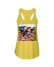 Load image into Gallery viewer, American Flag Sky Flower German Shepherd Gift For Dog Lovers Ladies Flowy Tank