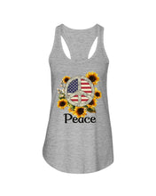 Load image into Gallery viewer, Peace Sign Sunflower Birthday Gift For Girls Ladies Flowy Tank