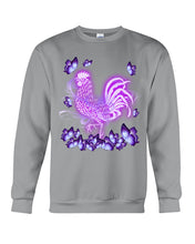 Load image into Gallery viewer, Chicken Purple Butterflies Gift For Chicken Lovers Sweatshirt