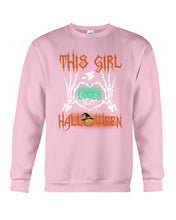 Load image into Gallery viewer, This Girl Loves Halloween Gift For Girls Sweatshirt