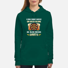 Load image into Gallery viewer, A Man Cannot Survive On Beer Alone He Also Needs Darts Trending Hoodie