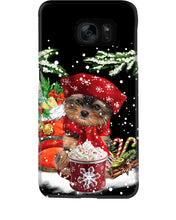 Load image into Gallery viewer, Yorkshire Terrier Loves Drinking Hot Latte Gift For Dog Lovers Phone case