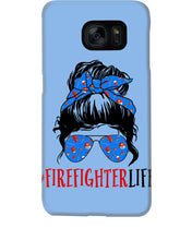 Load image into Gallery viewer, Firefighter Make You Life Safe Lady With Blue Ribbonhead Gift For Women Phone case