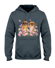 Load image into Gallery viewer, Pekingese With Peonies Gift For Dog Lovers Hoodie