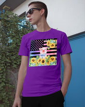 Load image into Gallery viewer, Pig America Flag Sunflower Special Custom Design Guys Tee