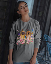 Load image into Gallery viewer, Pekingese With Peonies Gift For Dog Lovers Unisex Long Sleeve
