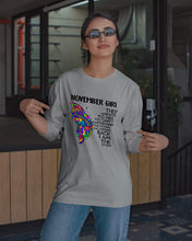 Load image into Gallery viewer, Birthday Gift For November Girl They Whispered To Her You Cannot Withstand The Storm Unisex Long Sleeve