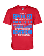 Load image into Gallery viewer, I'm Just Loved Protected And Well Taken Care Of By The Best Boyfriend Guys V-Neck