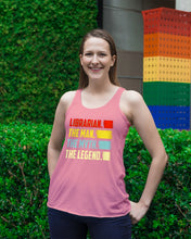 Load image into Gallery viewer, Vintage Funny Librarian The Man The Myth The Legend Gift For Friends Ladies Flowy Tank