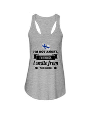 Load image into Gallery viewer, I'm Not Angry I'm Finnish I Smile From The Inside Trending Ladies Flowy Tank
