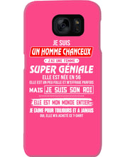 Load image into Gallery viewer, Je Suis Un Homme Chanceux J'ai Line Femme Custom Design Je Suis Son Roi Phone case
