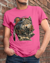 Load image into Gallery viewer, Native Wolf Gift For Wolf Lovers Guys Tee