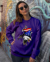 Load image into Gallery viewer, Eagle Giant Scratch USA Flag Gift For Women Sweatshirt