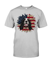 Load image into Gallery viewer, English Cocker Spaniel US Sunflower Gift For Dog Lovers Guys Tee