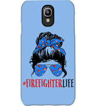 Load image into Gallery viewer, Firefighter Make You Life Safe Lady With Blue Ribbonhead Gift For Women Phone case