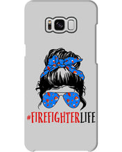 Load image into Gallery viewer, Firefighter Make You Life Safe Lady With Blue Ribbonhead Gift For Women Phone case