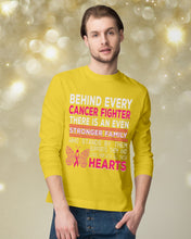 Load image into Gallery viewer, Behind Every Breast Cancer Fighter There Is An Even Stronger Family Unisex Long Sleeve