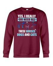 Load image into Gallery viewer, I Do Need All These Horses Dogs And Cats Sweatshirt