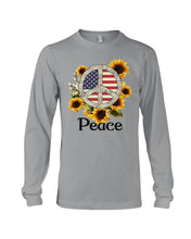 Load image into Gallery viewer, Peace Sign Sunflower Birthday Gift For Girls Unisex Long Sleeve