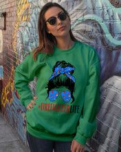 Load image into Gallery viewer, Firefighter Make You Life Safe Lady With Blue Ribbonhead Gift For Women Sweatshirt