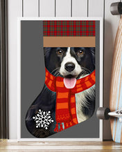 Load image into Gallery viewer, Santa Border Collie In Stock Gift For Dog Lovers Vertical Poster
