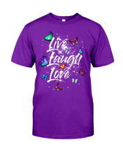 Load image into Gallery viewer, Butterfly Live Laugh Love Gift For Lover Guys Tee