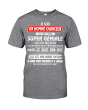 Load image into Gallery viewer, Je Suis Un Homme Chanceux J'ai Line Femme Custom Design Je Suis Son Roi Guys Tee