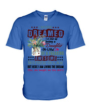 Load image into Gallery viewer, Protea Being A Daughter In Law Of A Freaking Awesome Mother In Law Gift For Women Guys V-Neck
