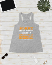 Load image into Gallery viewer, Sorry This Guy Is Already Taken By A Smart And Sexy Redhead Gift For Men Ladies Flowy Tank