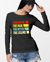Load image into Gallery viewer, Vintage Funny Librarian The Man The Myth The Legend Gift For Friends Unisex Long Sleeve