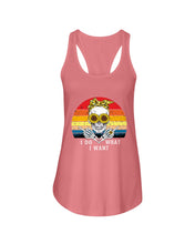 Load image into Gallery viewer, I Do What I Want Skull Sunflower Special Custom Design Ladies Flowy Tank