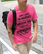 Load image into Gallery viewer, I'm The Lucky One Because I Get To Be Her Husband Gift For Husband Guys Tee
