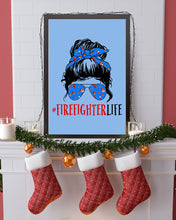 Load image into Gallery viewer, Firefighter Make You Life Safe Lady With Blue Ribbonhead Gift For Women Vertical Poster